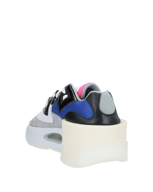 MM6 by Maison Margiela Blue Genuine Leather Spliced Sneakers