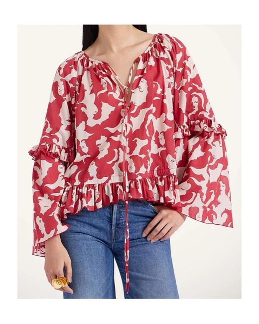 LaDoubleJ Red X Mother Boho Blouse