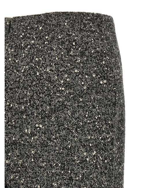 Valentino Gray Zippered Skirt