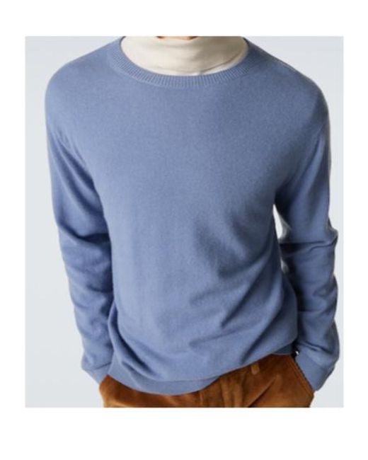 LeKasha Blue Colmar Cashmere Sweater for men