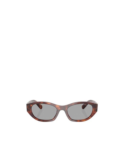 Miu Miu White Eyewear Oval-Frame Sunglasses