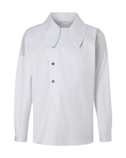 Kiko Kostadinov Blue Kest Striped Cotton Shirt for men
