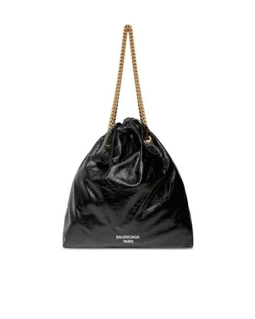Balenciaga Black Crush Medium Tote Bag