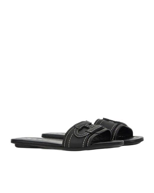 Hogan Black H685 Flat Sandals