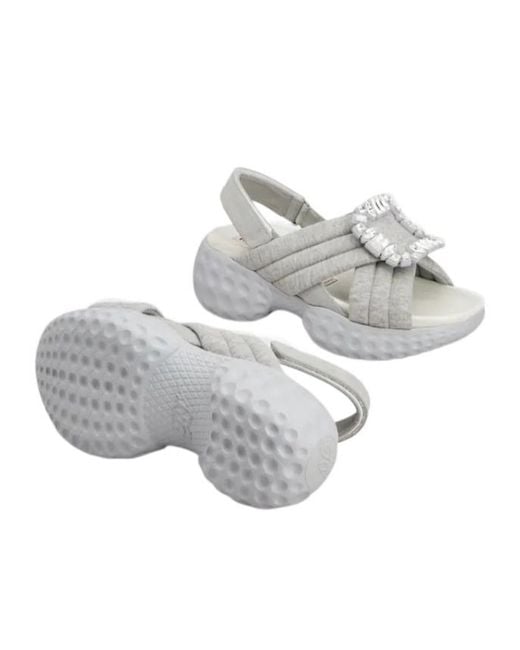 Roger Vivier Gray Viv' Run Sandals