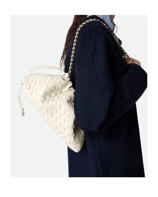 Bottega Veneta Natural Intrecciato Drawstring Shoulder Bag
