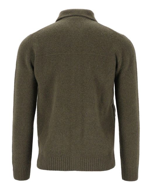 Al Duca D'aosta Green Long-Sleeve Cardigan for men