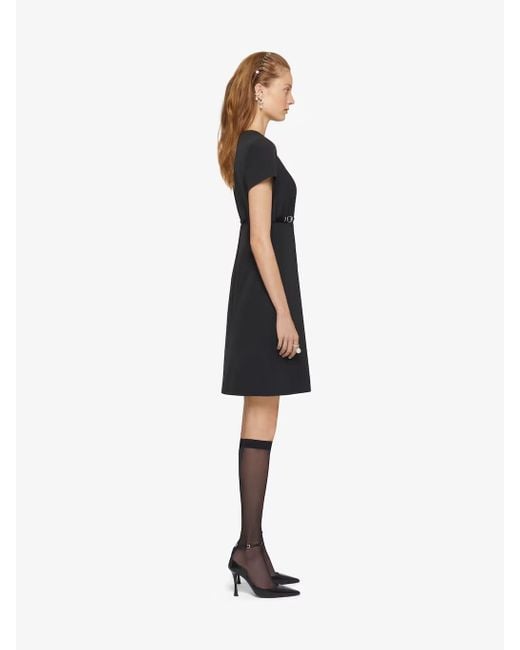 Givenchy Black Voyou Short-Sleeved Midi Dress