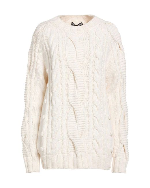 Dolce & Gabbana White Solid-Color Cashmere Sweater
