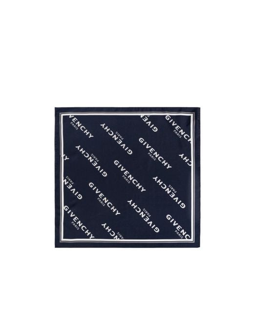 Givenchy Blue Monogram Square Scarf for men