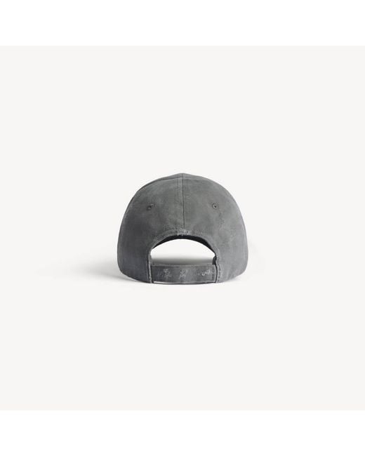 Balenciaga Gray Logo Embroidered Baseball Cap for men