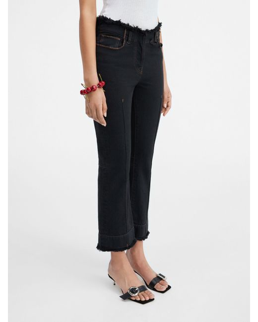 Jacquemus Black Frayed Cropped Jeans