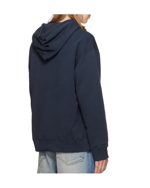 MM6 by Maison Margiela Blue Unbrushed Cotton Hoodie for men