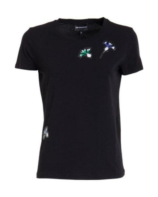 Emporio Armani Black Printed T-Shirt