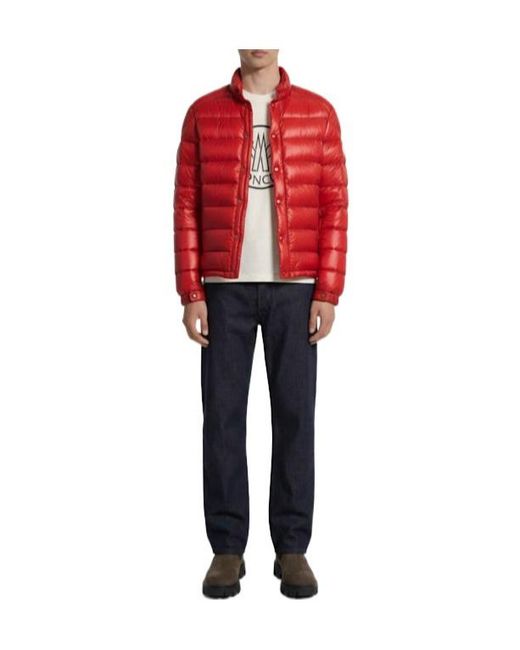 Moncler Red Nylon Down Jacket for men