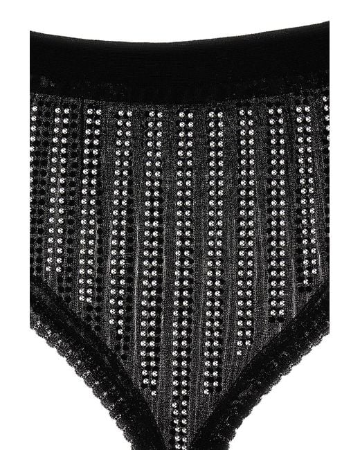 Rabanne Black Bead Embellished Stetched Briefs
