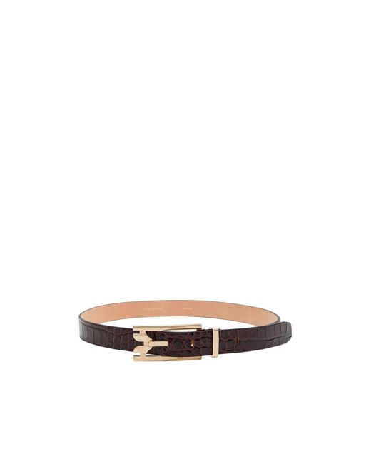 Victoria Beckham White Crocodile Pattern Belt