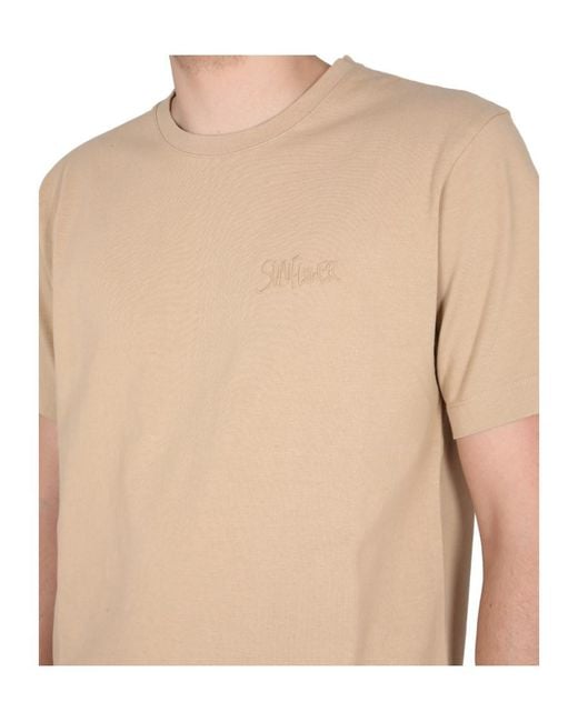 sunflower Natural Crew Neck Short-Sleeved T-Shirt for men