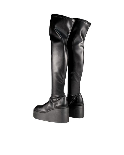 Vic Matié Black Round Toe Platform Boots