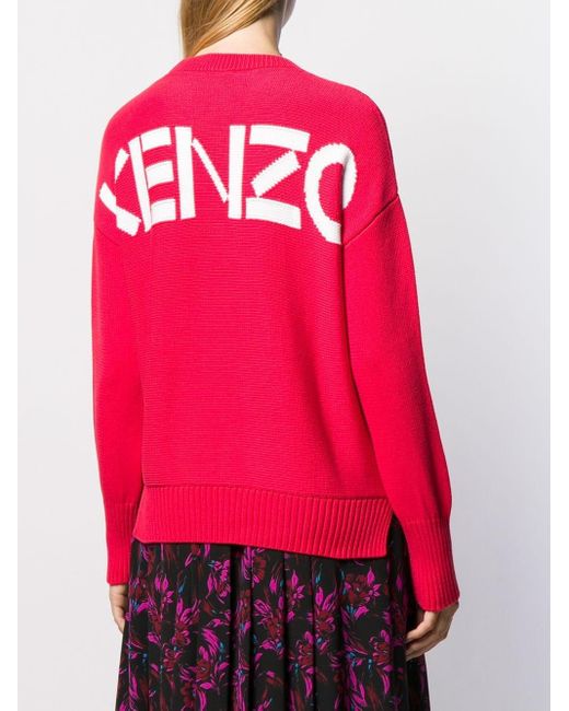 KENZO Red Logo Knit Jumper