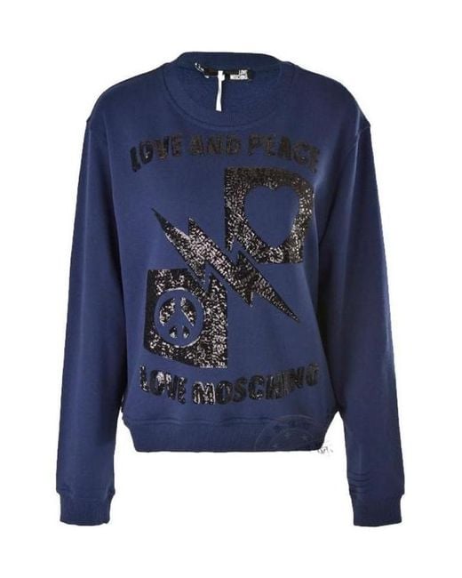 Moschino Blue Logo Detail Sweater