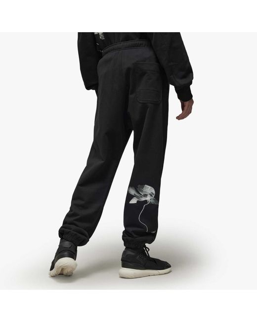 Y-3 Black Graphic Sweatpants for men