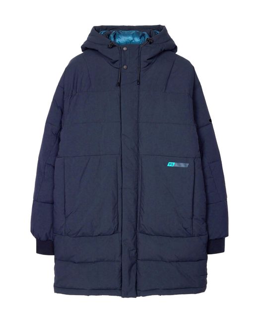 Paul Smith Blue Lightweight Midlength Down Jacket for men