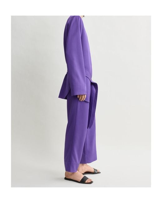 Totême Purple Belted Satin Tunic