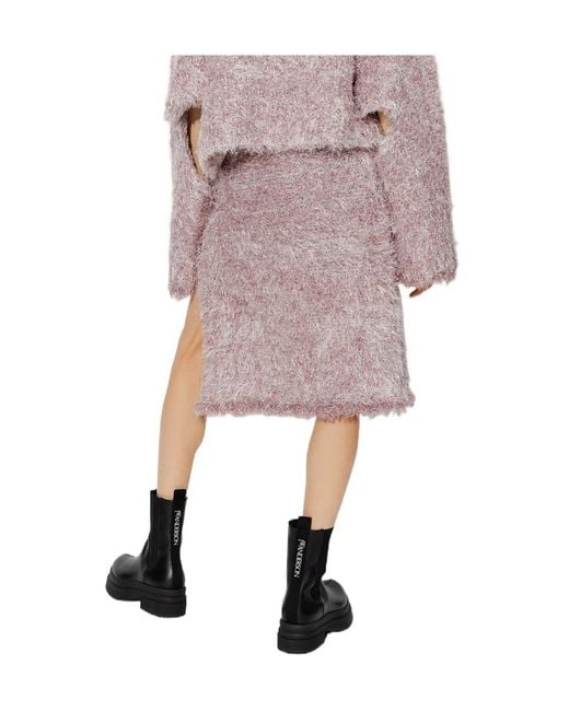 J.W. Anderson Pink Jw Anderson Side-Slit Midi Skirt