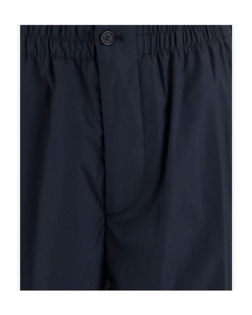 Giorgio Armani Blue Elasticated-Waist Straight-Leg Pants for men