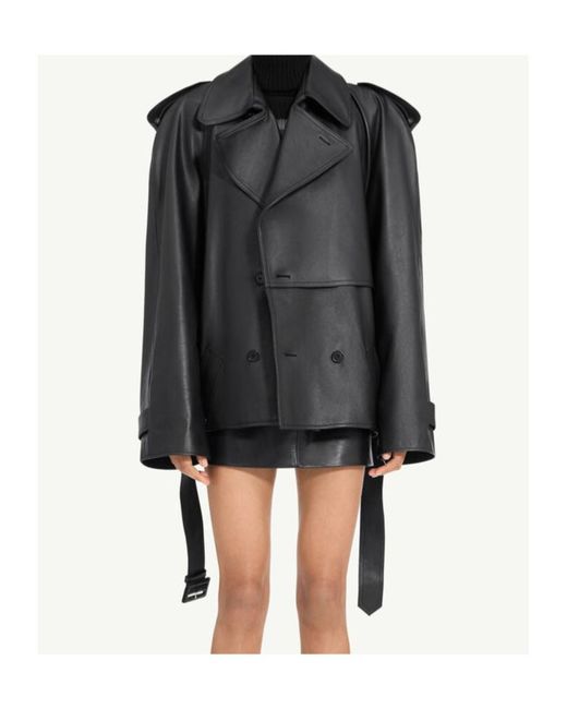 MM6 by Maison Margiela Black Leather Jacket