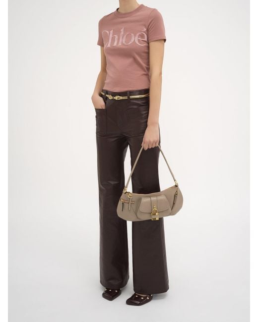 Chloé Gray Chloé The 99 Lock Detailed Shoulder Bag