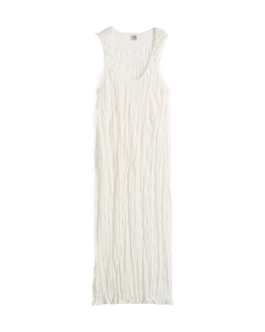 Totême White Totême Crinkled Knit Tank Knitted Dress