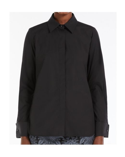 Max Mara Black Style Cotton Crepe Shirt
