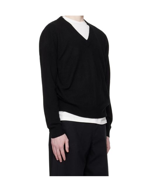 Entire studios Black V-Neck Sweater for men