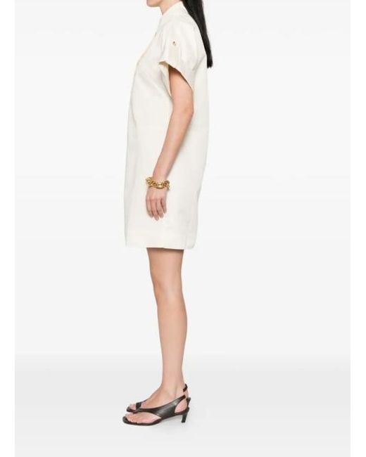 Joseph White Collared Short-Sleeve Mini Dress