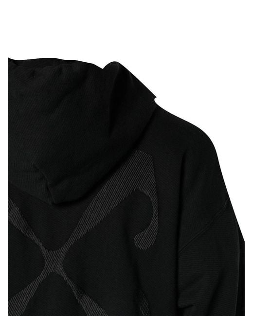 Off-White c/o Virgil Abloh Black Logo Embroidered Drawstring Hoodie for men