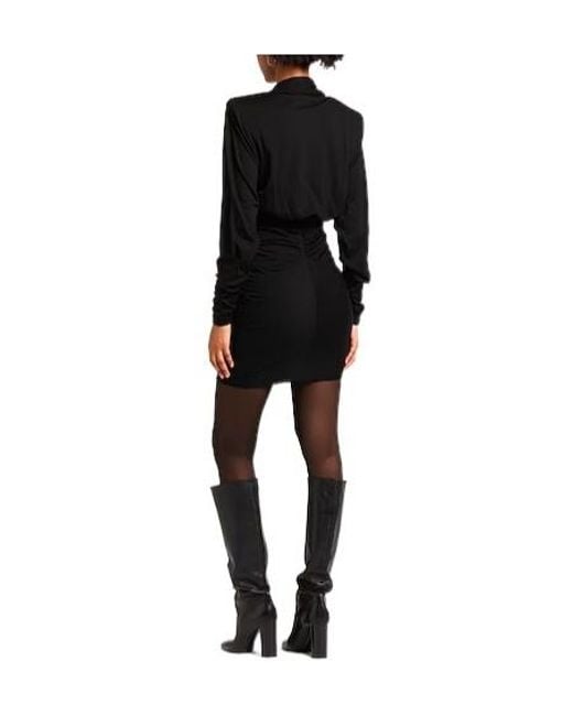 Saint Laurent Black Solid Wool Dress