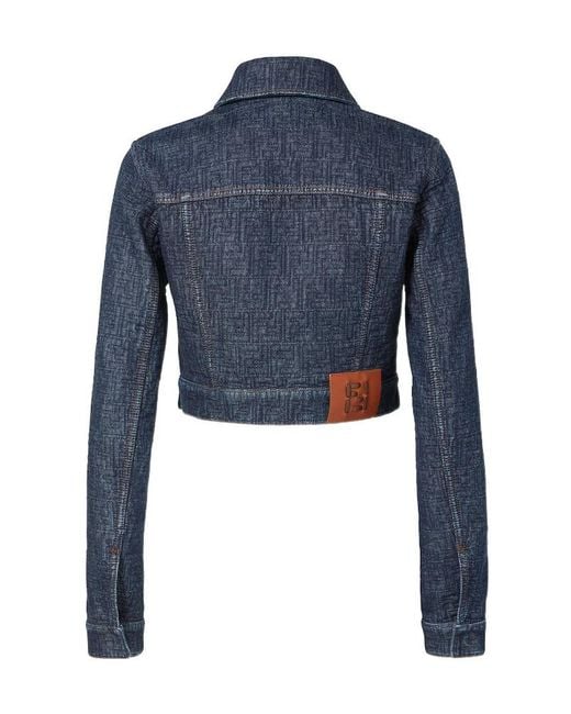 Fendi Blue Logo Patch Denim Jacket