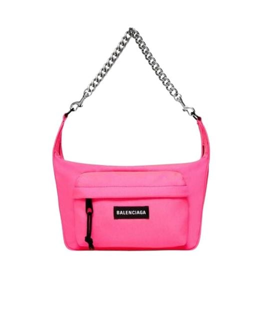Balenciaga Pink Raver Medium Chained Shoulder Bag