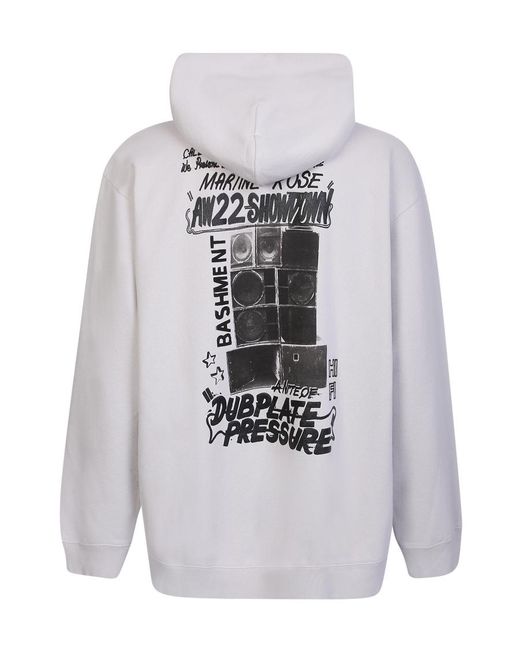 Martine Rose White Printed Zip Up Hoodie for men