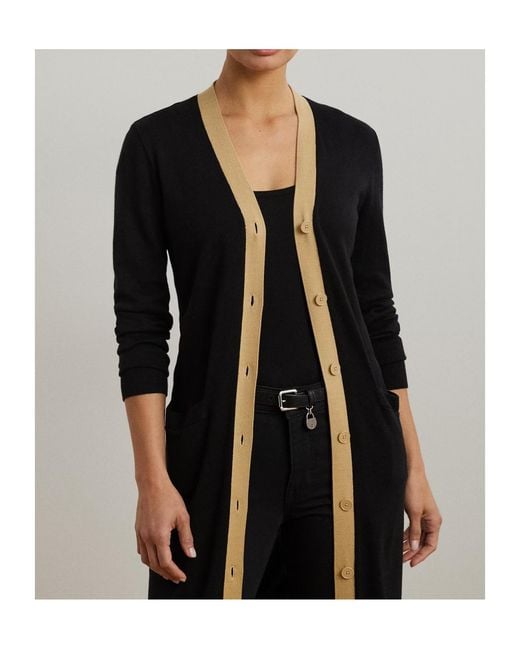 Ralph Lauren Black Cotton Blend Cardigan