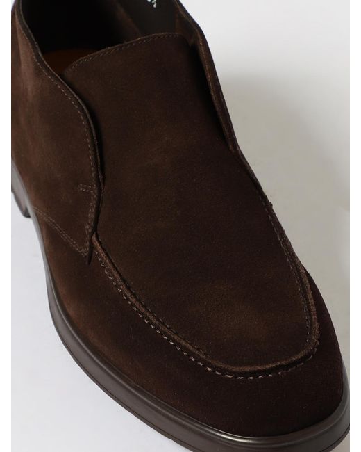 Doucal's Brown Round-Toe Ankle Boots for men