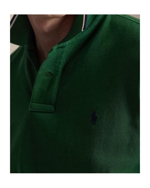 Polo Ralph Lauren Green Custom Slim Fit Mesh Polo Shirt for men