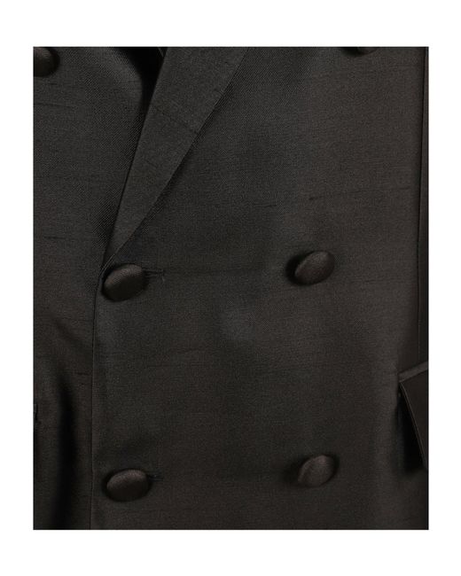 Dondup Black Double-Breasted Blazer