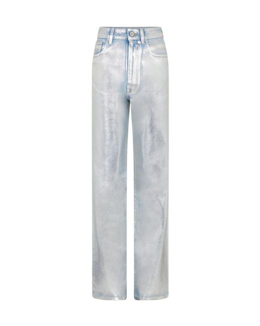 Rabanne Gray Mid-Rise Straight-Leg Jeans