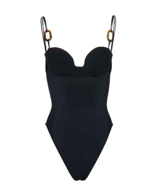 Magda Butrym Black Retro Bustier Swimsuit