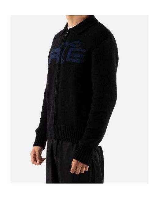 Arte' Blue Logo-Patch Zip-Up Sweater for men