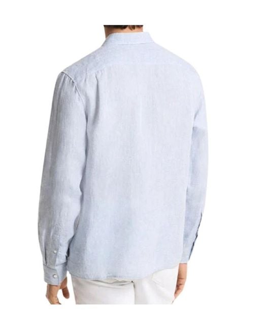 Michael Kors Blue Linen Shirt for men