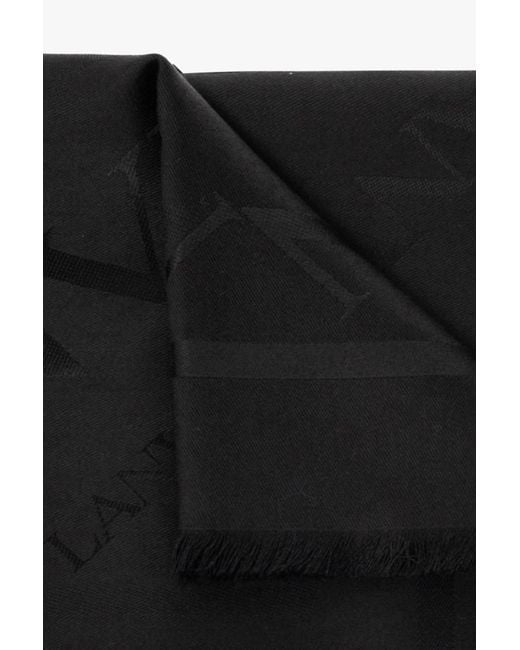 Lanvin Black Logo Scarf